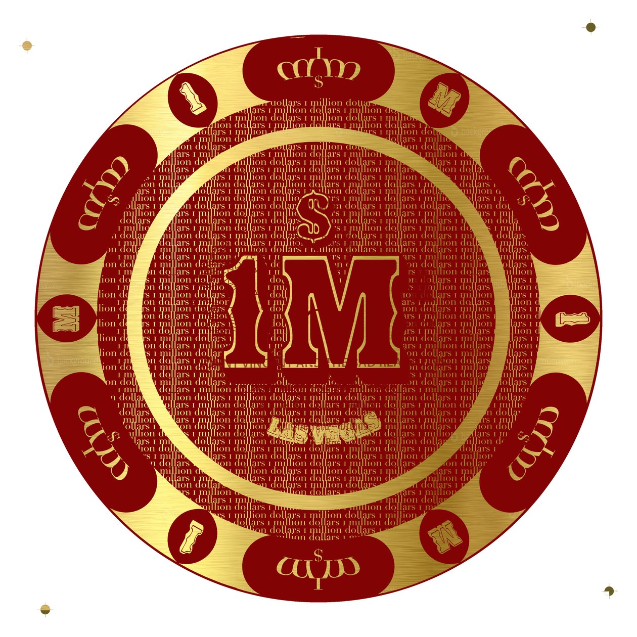 Pokerchip 1M, 2015, digitaal door Francois Domain