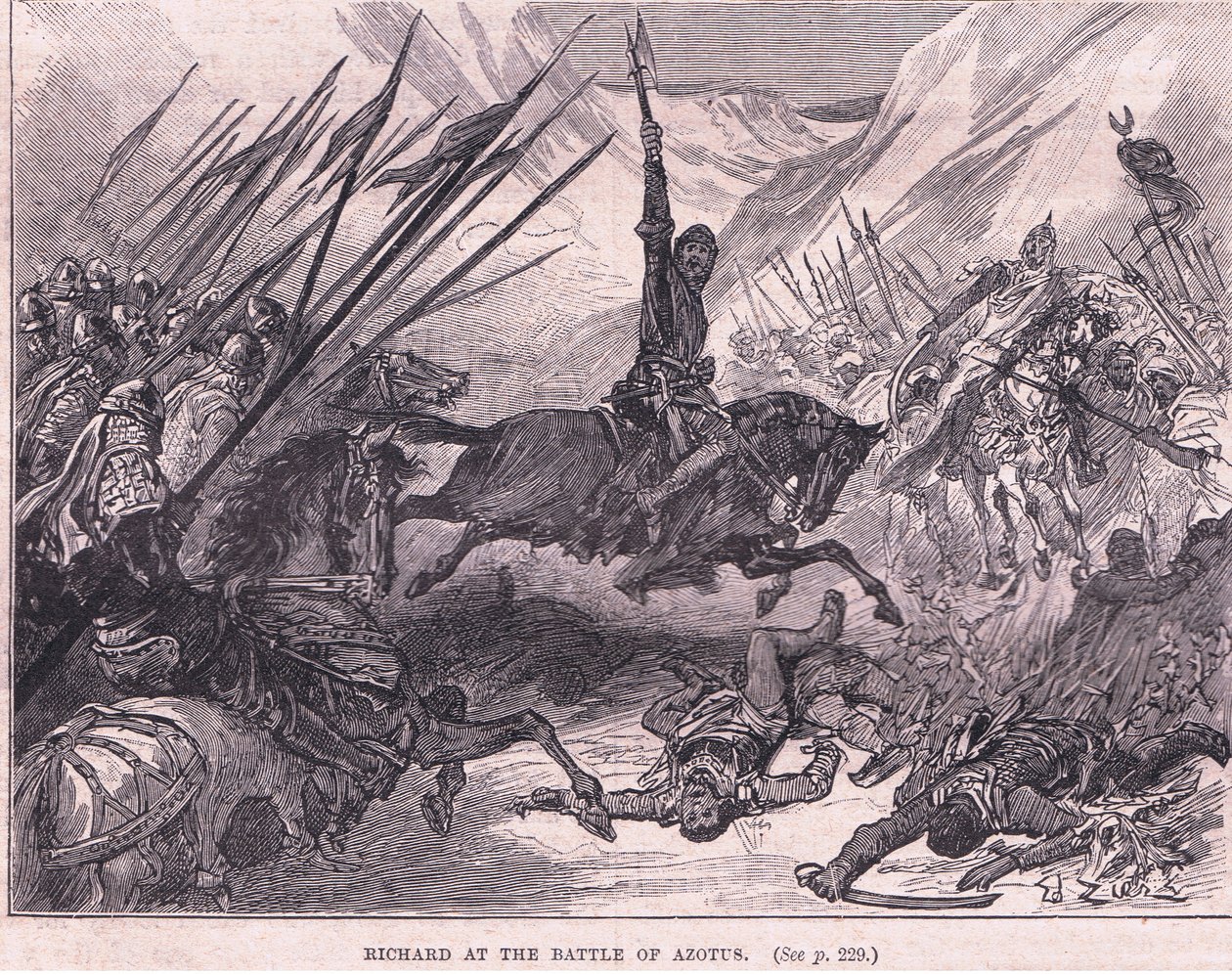 Richard bij de Slag om Azotus, 1191 n.Chr. door Francois Edouard Zier