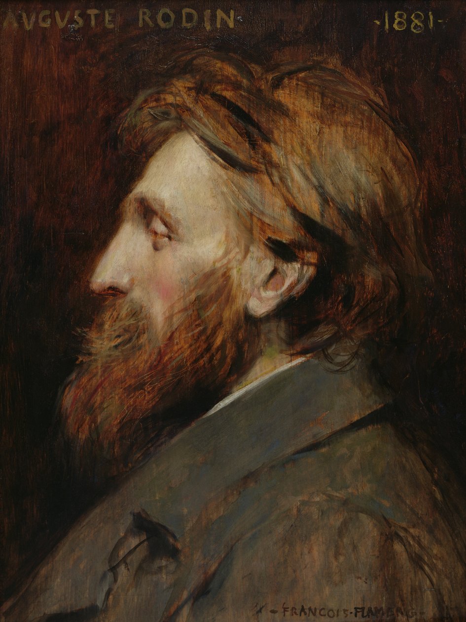 Portret van Auguste Rodin (1840-1917) 1881 door Francois Flameng