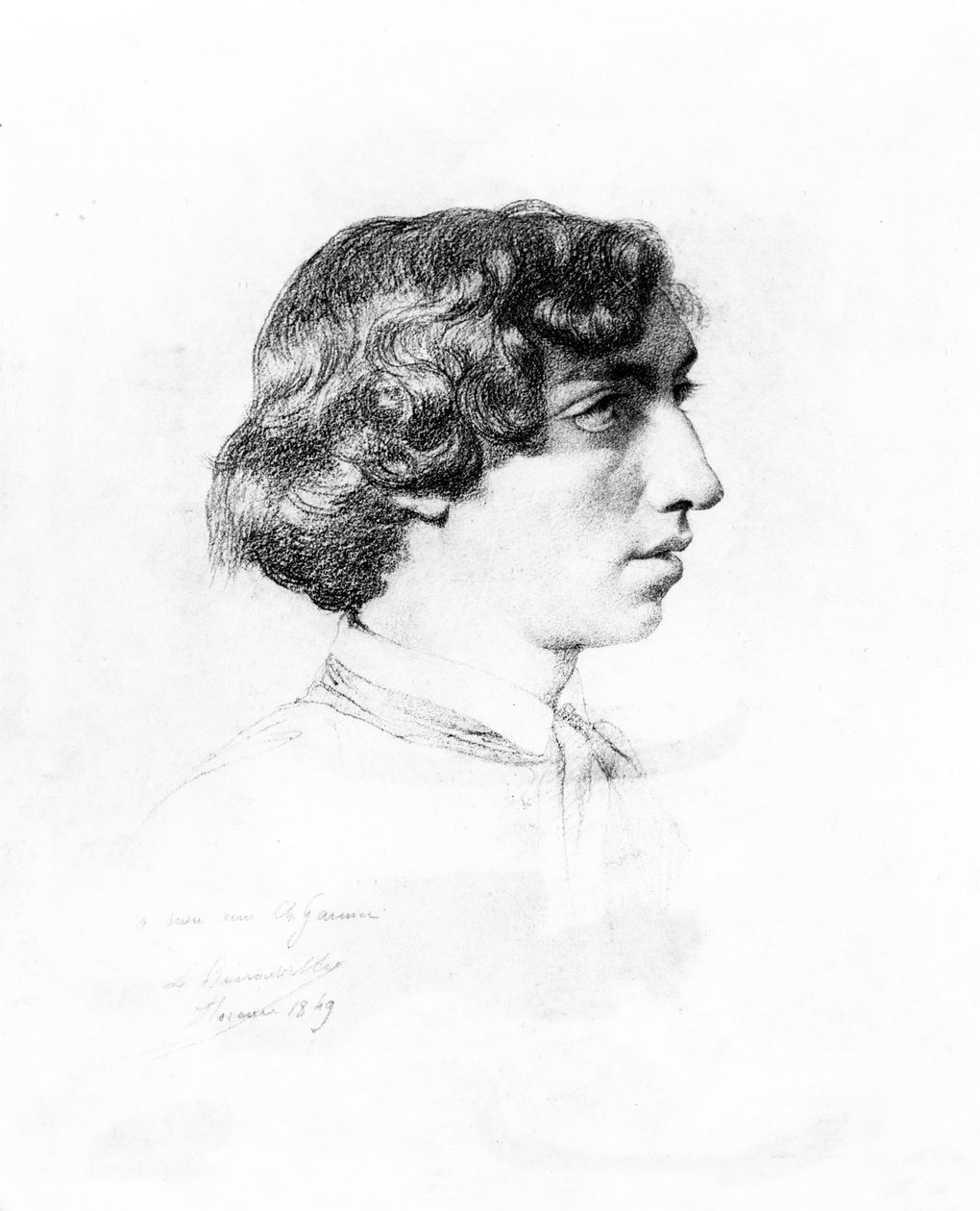 Portret van Charles Garnier als jonge man, 1849 door Francois Leon Benouville