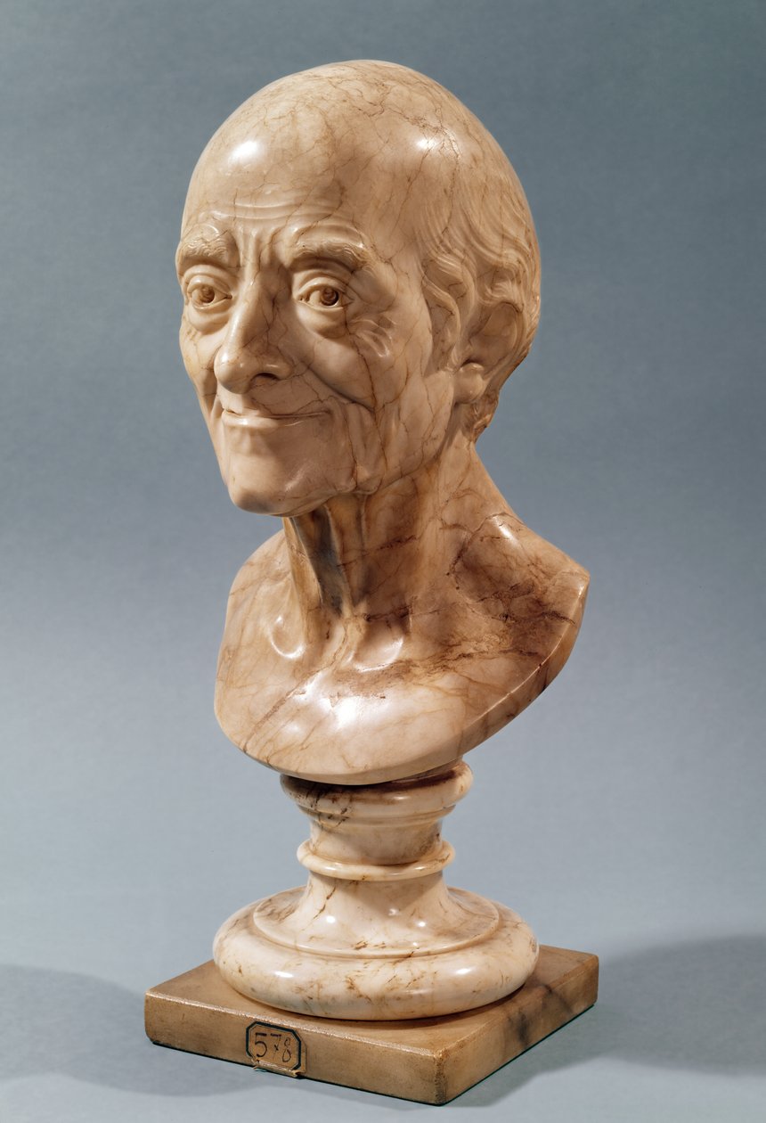 Buste van Voltaire (1694-1778) door Francois Marie Rosset