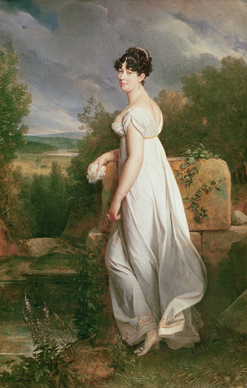 Volledig portret van Madame Visconti, vrouw van de voormalige ambassadeur van de Cisalpijnse Republiek, Frankrijk door Baron François Pascal Simon Gérard