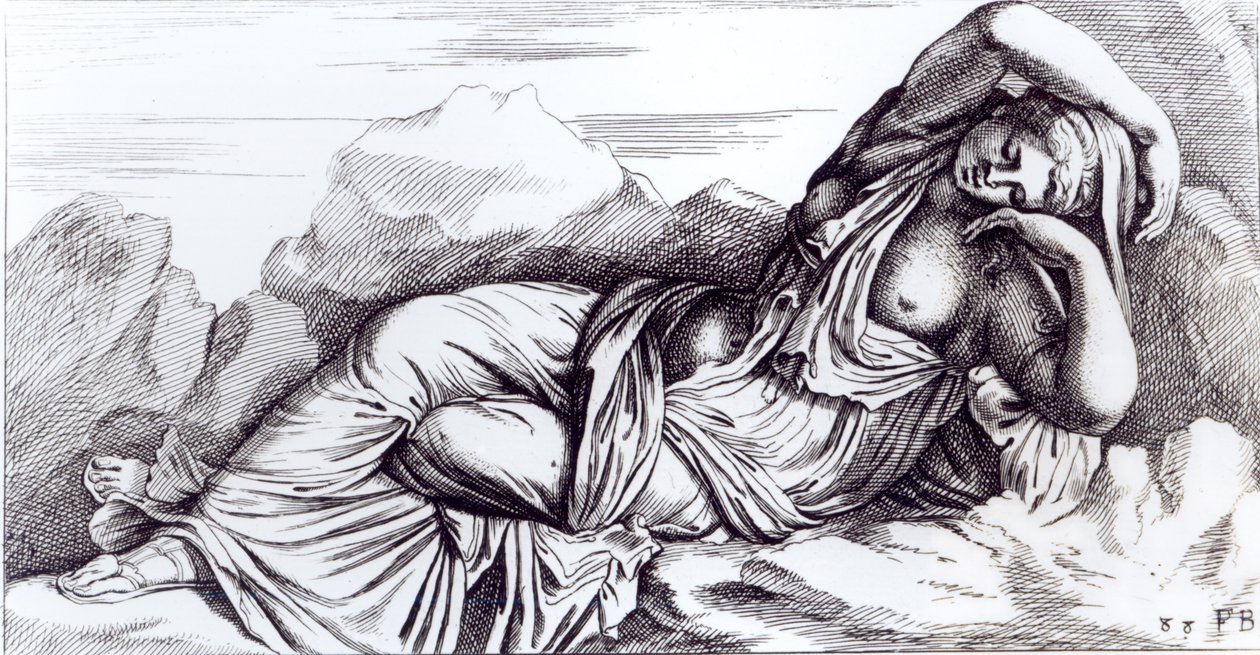 Cleopatra naar Rome gebracht in Triomf door Augustus, c.1653 door Francois Perrier