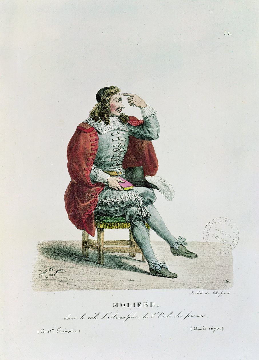 Portret van Molière (1622-73) in de rol van Arnolfe uit 