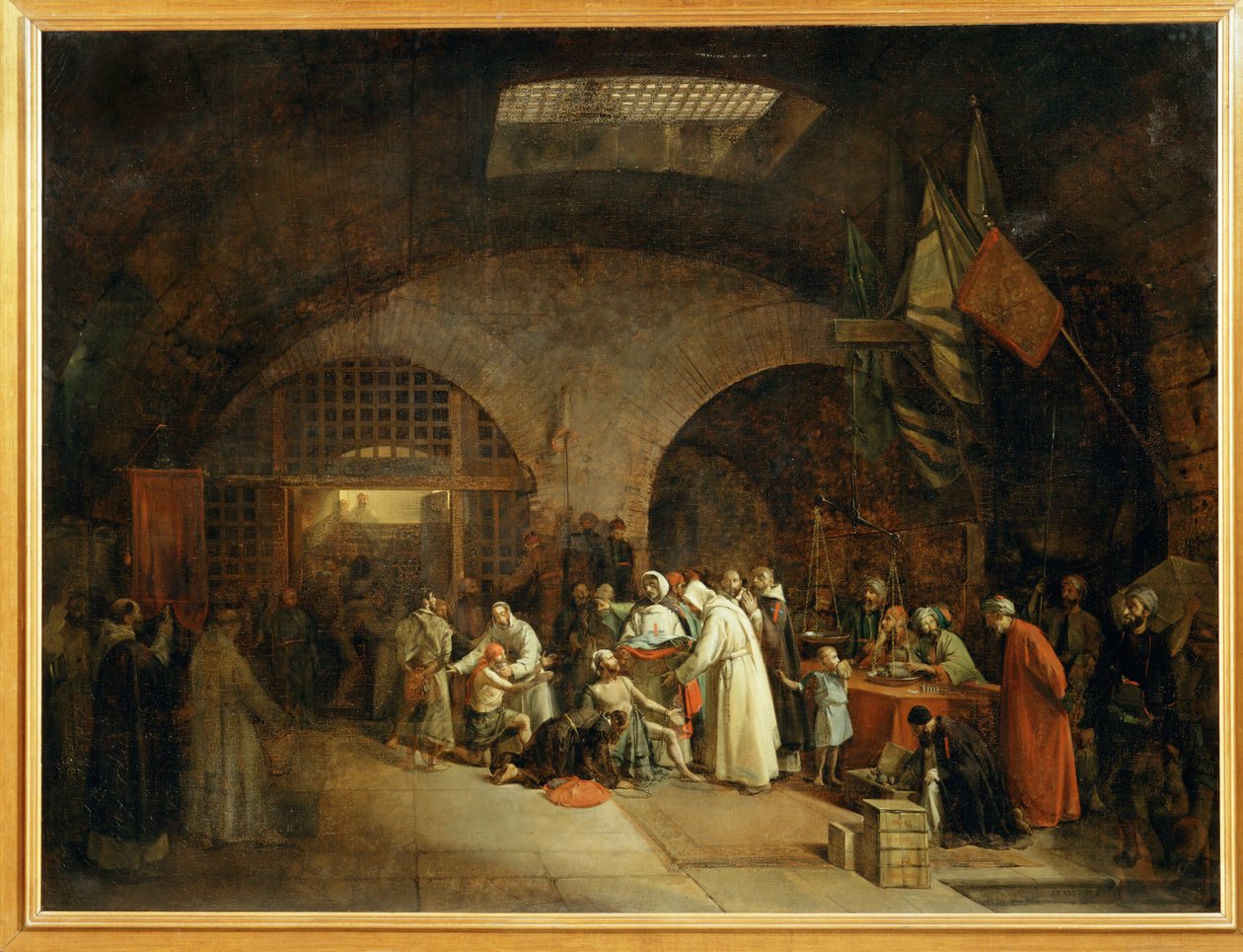 Verlossing van gevangenen in de gevangenissen van Algiers ... door Francois Marius Granet