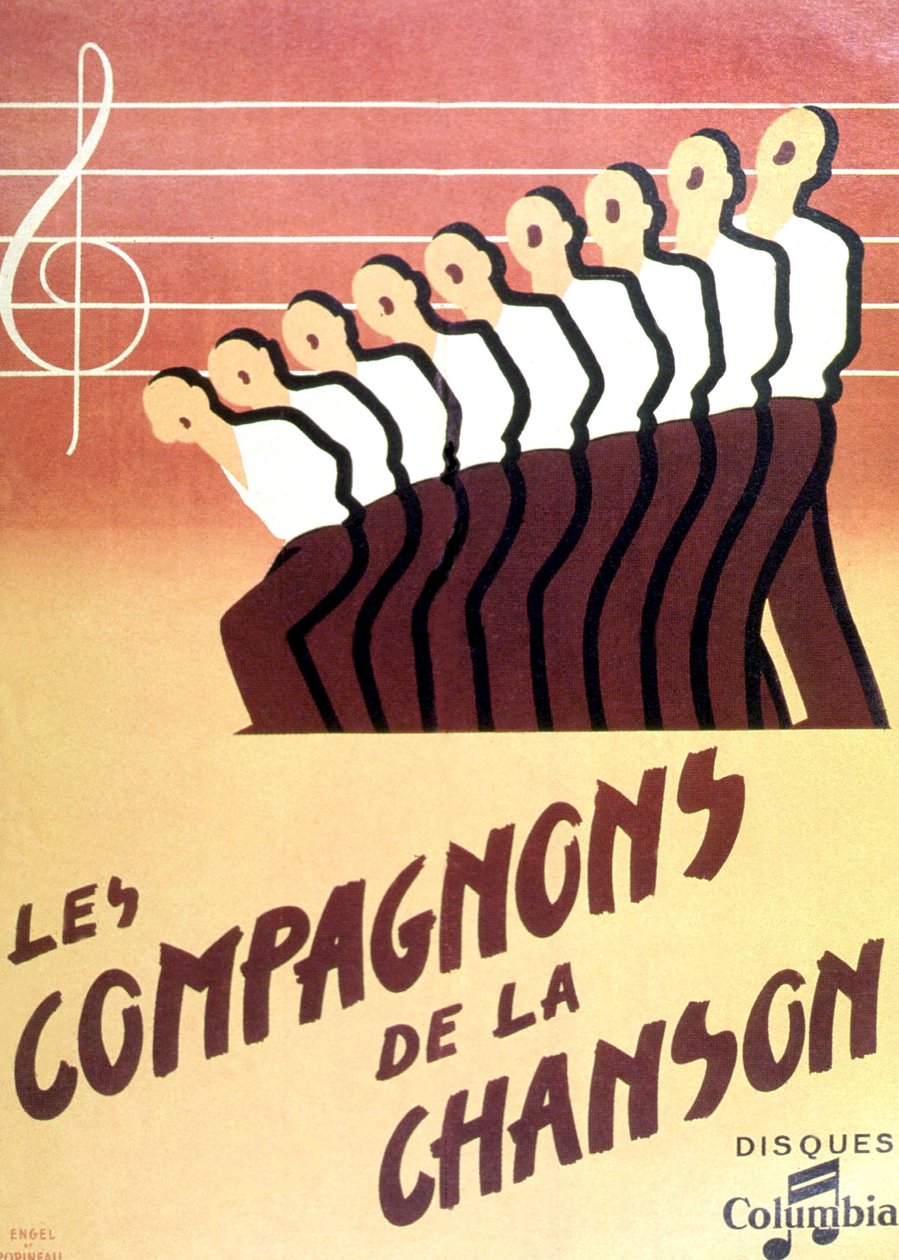 "Les Compagnons de la chanson door Francois emile Popineau