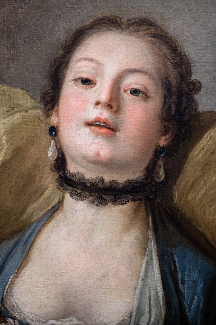 Hoofd van een jonge vrouw genaamd La Voluptueuse door Francois (after) Boucher