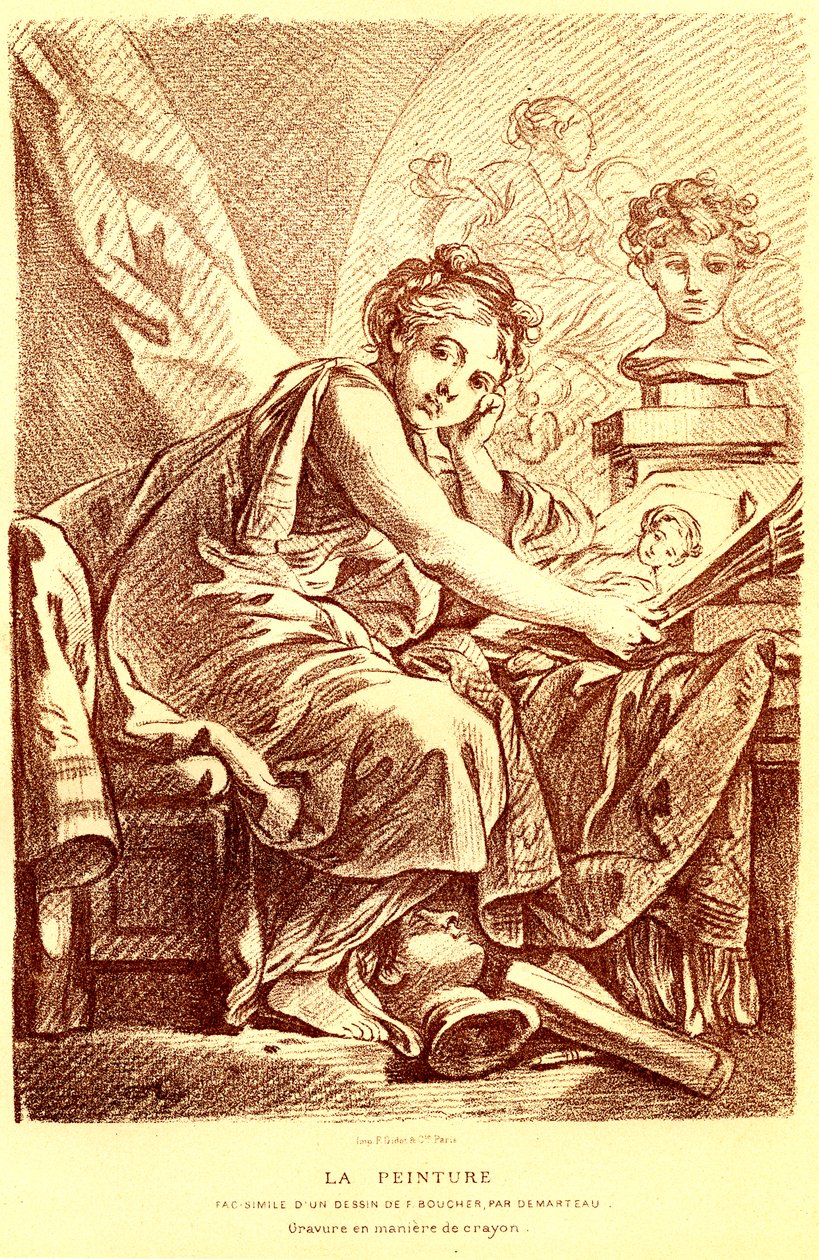 Het schilderij door Francois (after) Boucher