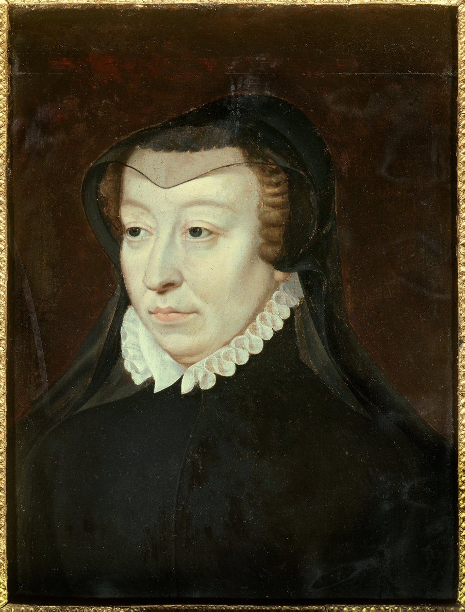 Portret van Catherine de Medicis (1519-1589), koningin van Frankrijk door Francois (after) Clouet