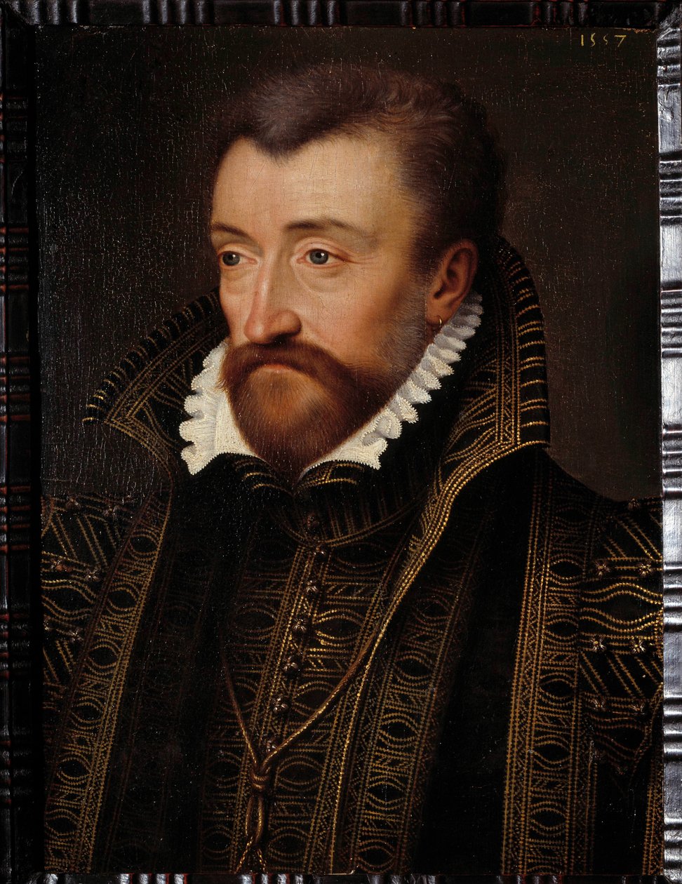 Portret van Antoine de Bourbon, Hertog van Vendome (1518-1562), vader van koning Hendrik IV. Schilderij van de school van François Clouet (1515-1572) 1560. Pau, musee du chateau door Francois (school of) Clouet