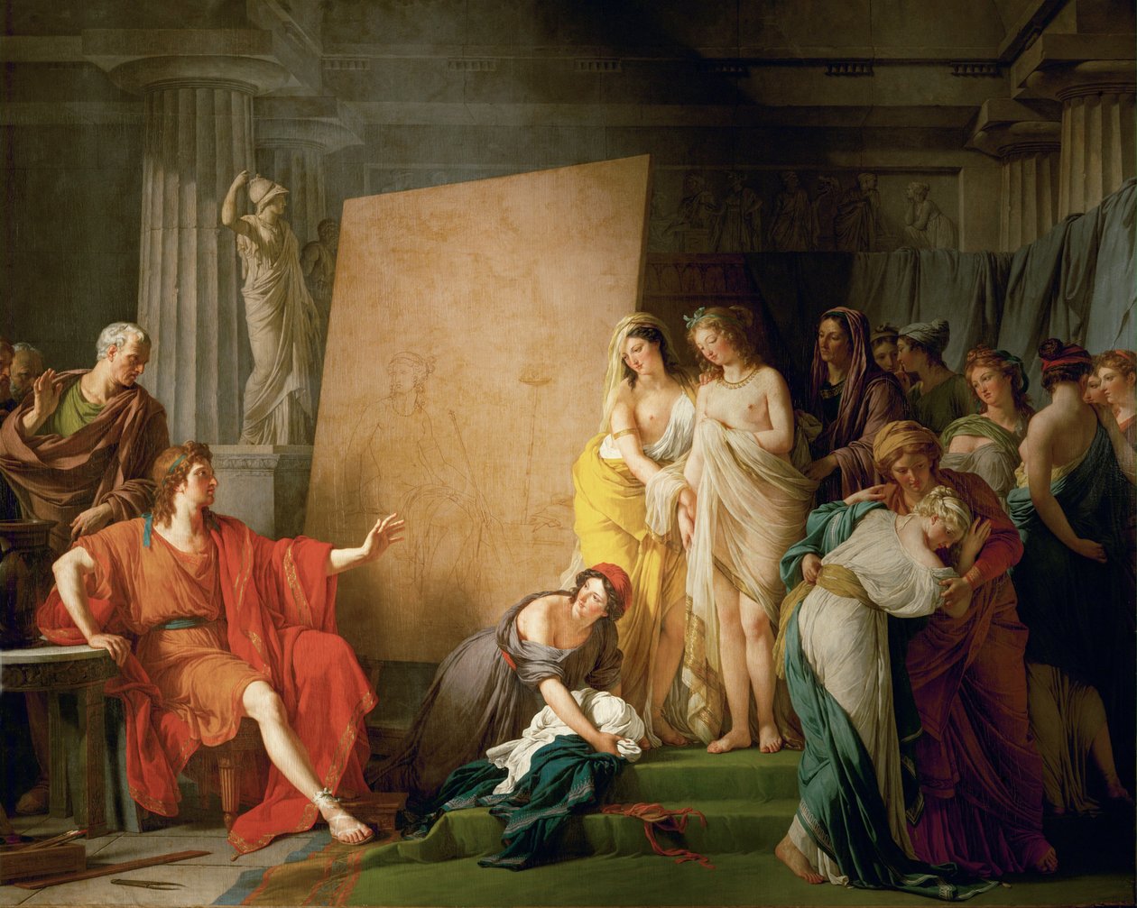 Zeuxis kiest de mooiste meisjes van Crotone als zijn modellen ... door François André Vincent