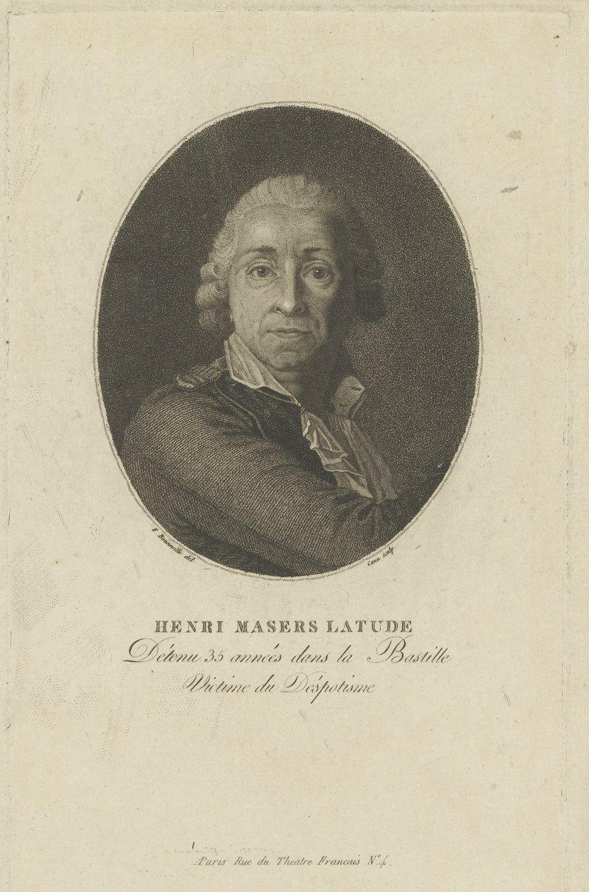 Portret van Henri Masers de Latude door Francois Bonneville