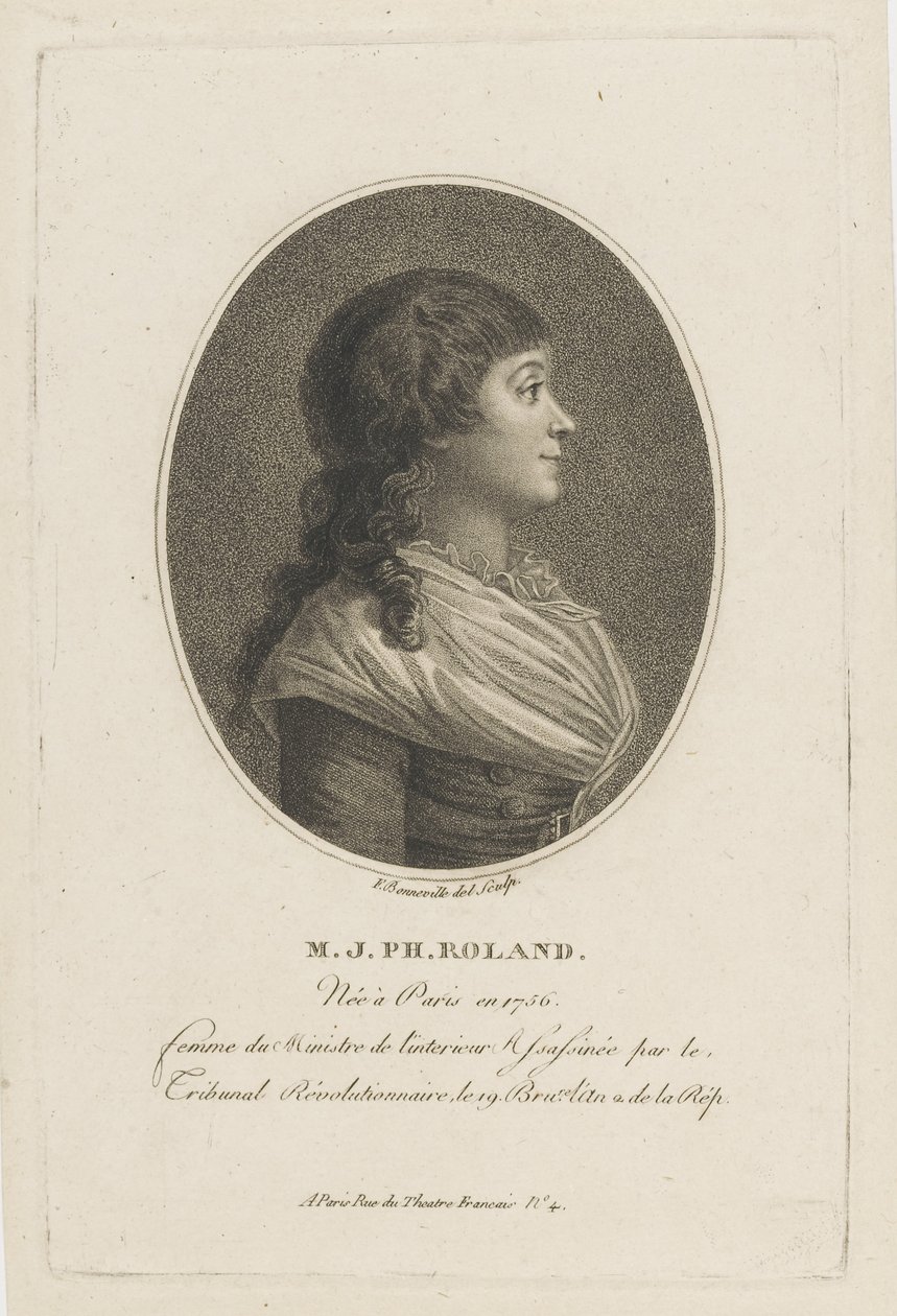 Portret van Madame Roland 1754-1793, c. 1800 door Francois Bonneville