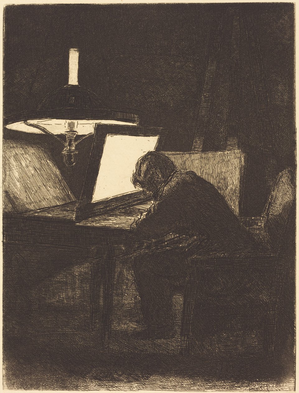 Printmaker (De graveur) door François Bonvin