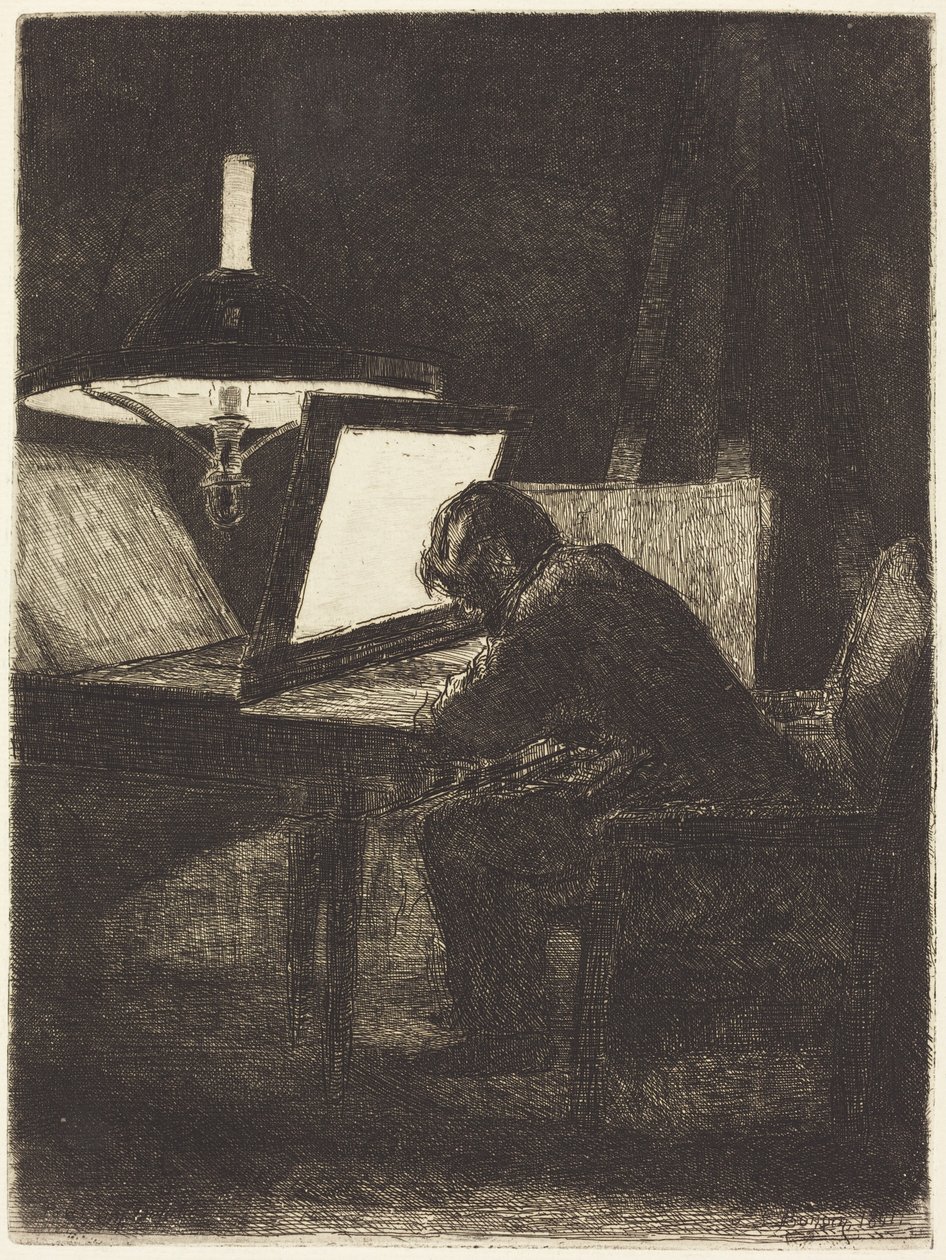 De graveur (Le Graveur) door François Bonvin
