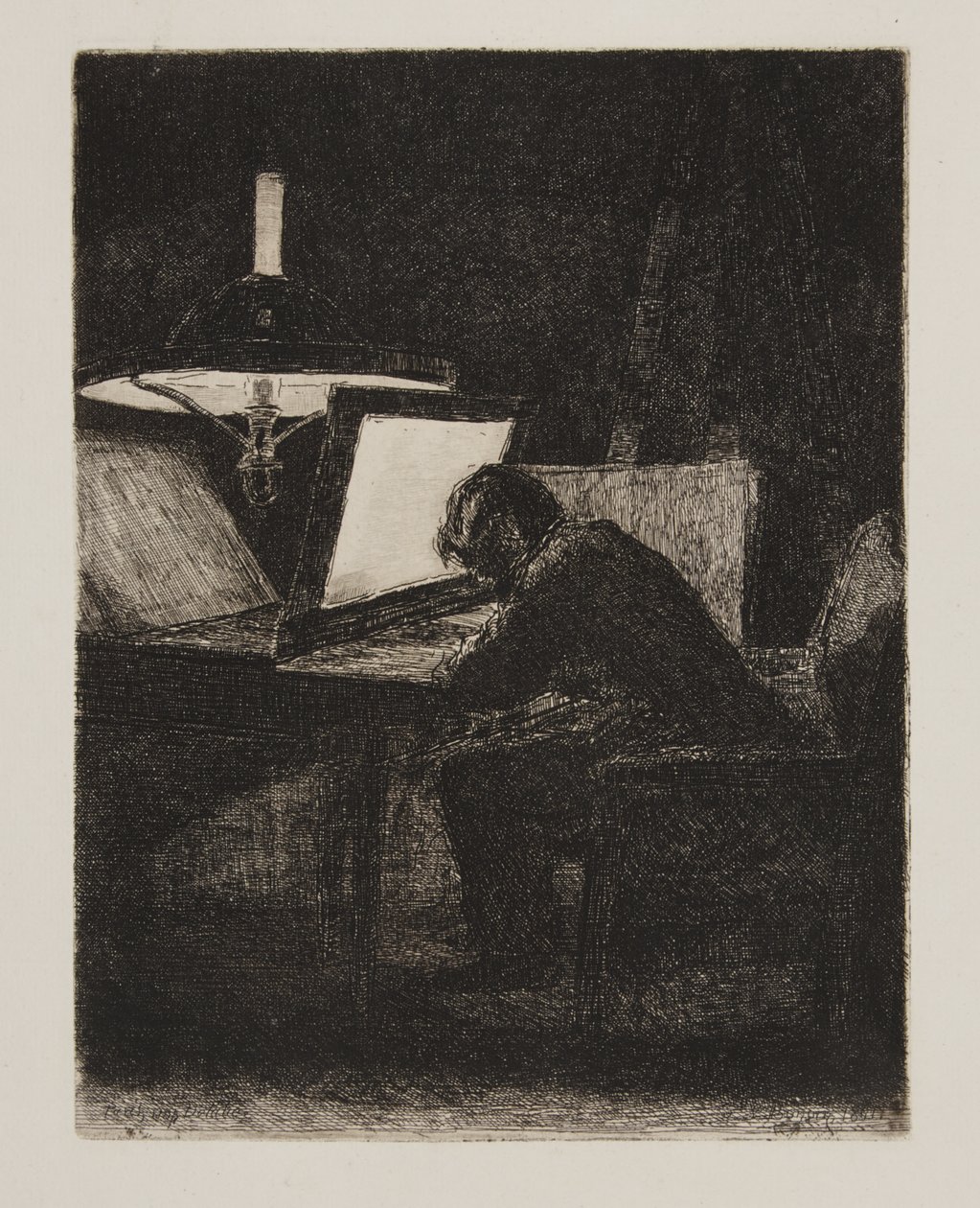 De graveur door François Bonvin