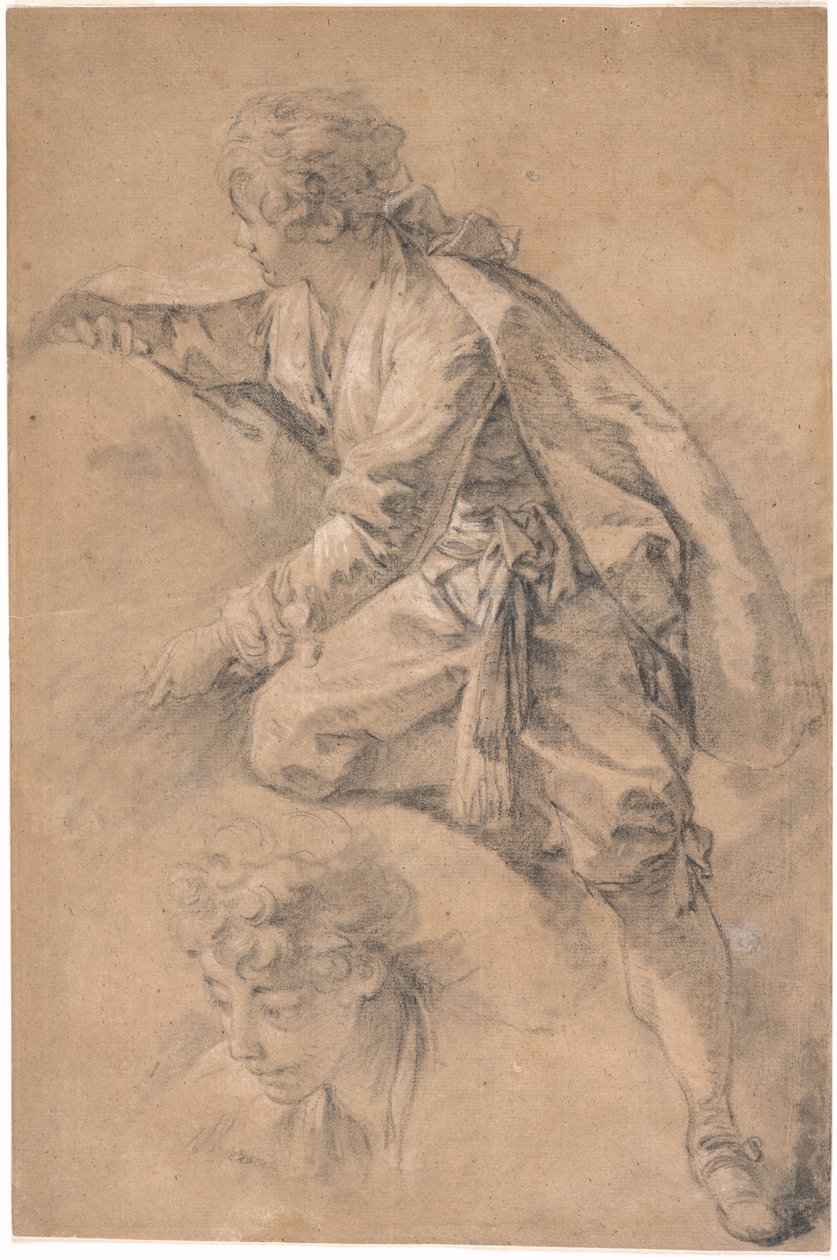 Een jongere die half knielt, met beide armen uitgestrekt door François Boucher