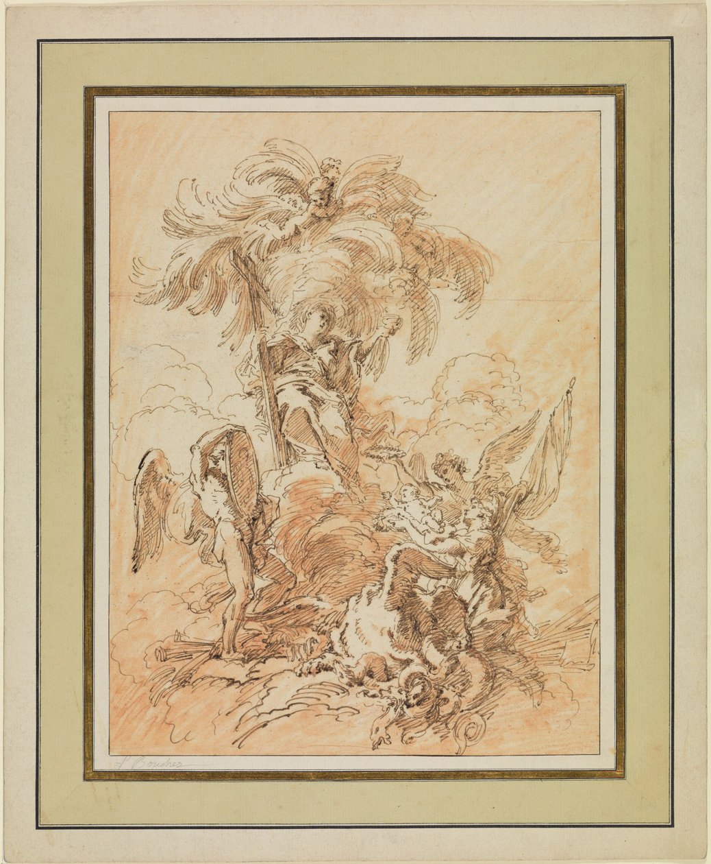 Allegorie op de geboorte van een Franse prins door François Boucher