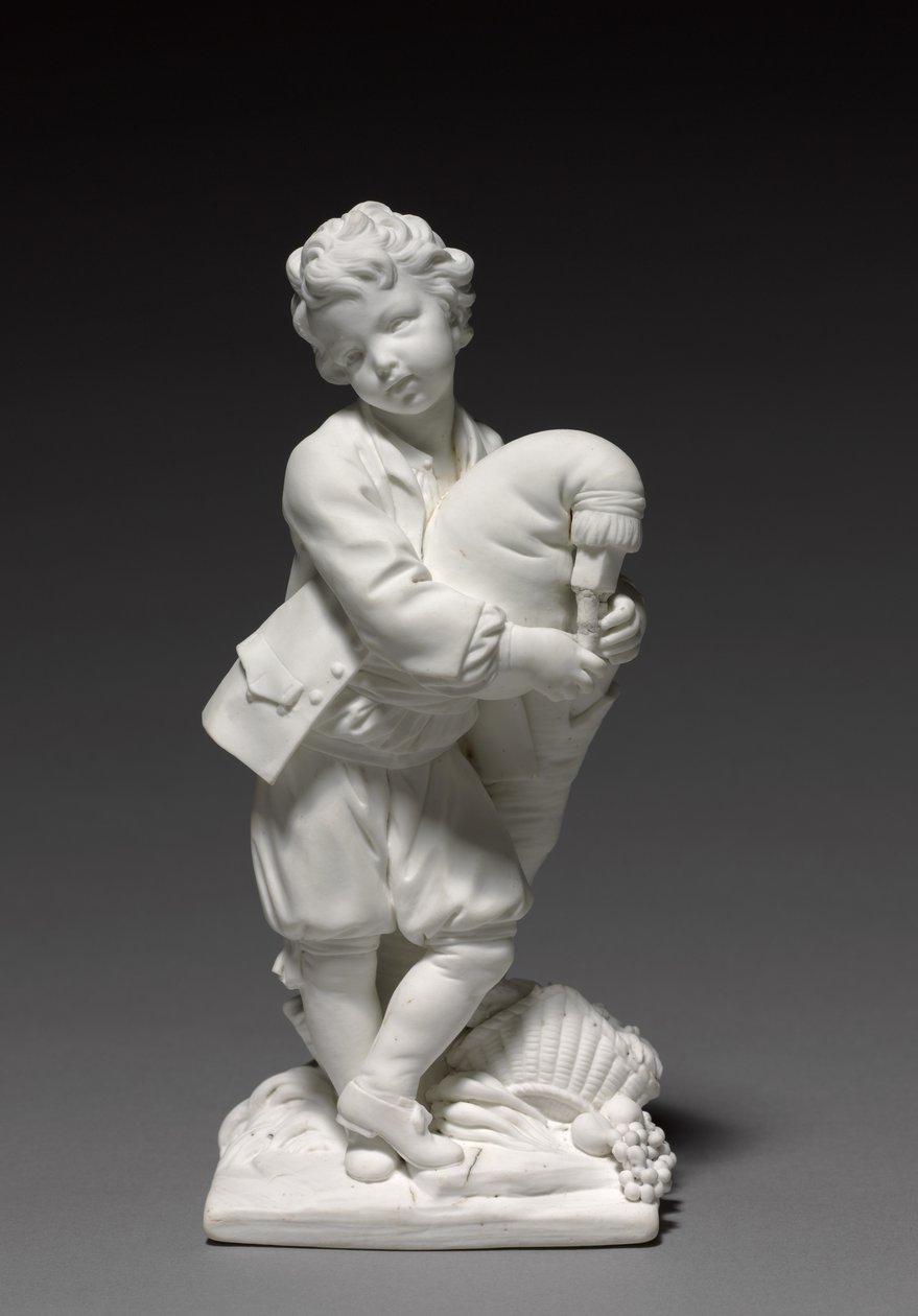 Figuur van de doedelzakspeler, vervaardigd door Vincennes Factory, gemodelleerd door Pierre Blondeau, 1748-1752 door François Boucher