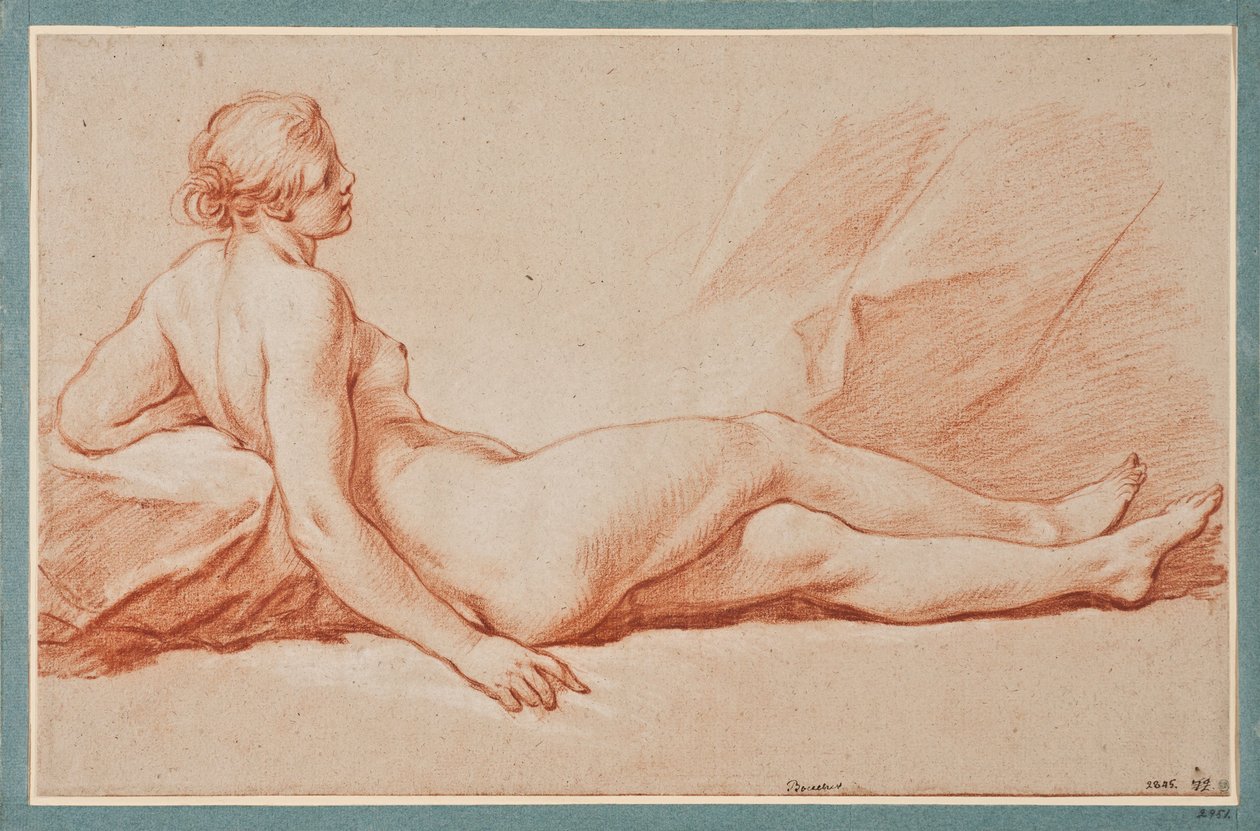 Halfliggende vrouwelijke model door François Boucher