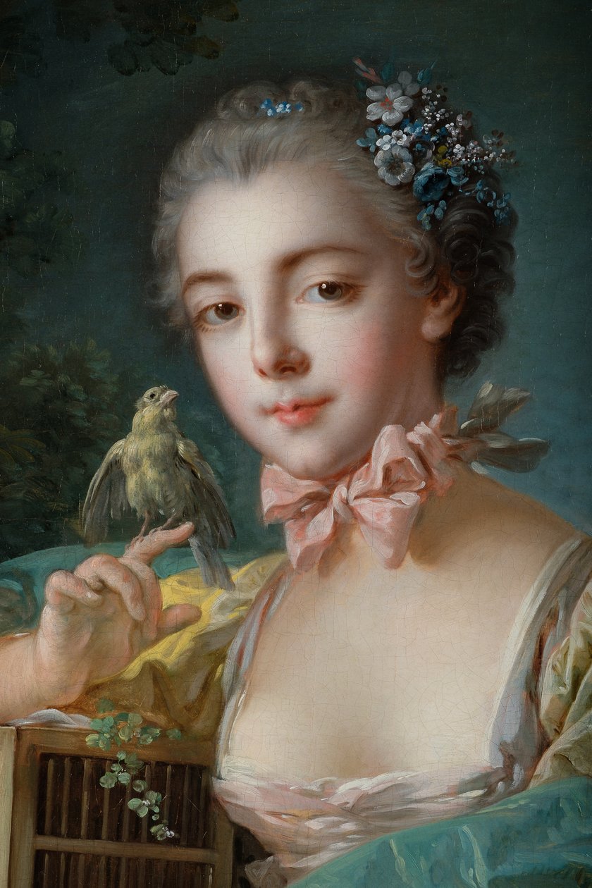 Vermutliches Porträt von Marie-Emilie Baudouin, Tochter des Malers door François Boucher