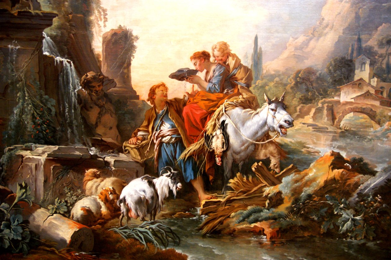 Rustpauze bij de fontein door François Boucher