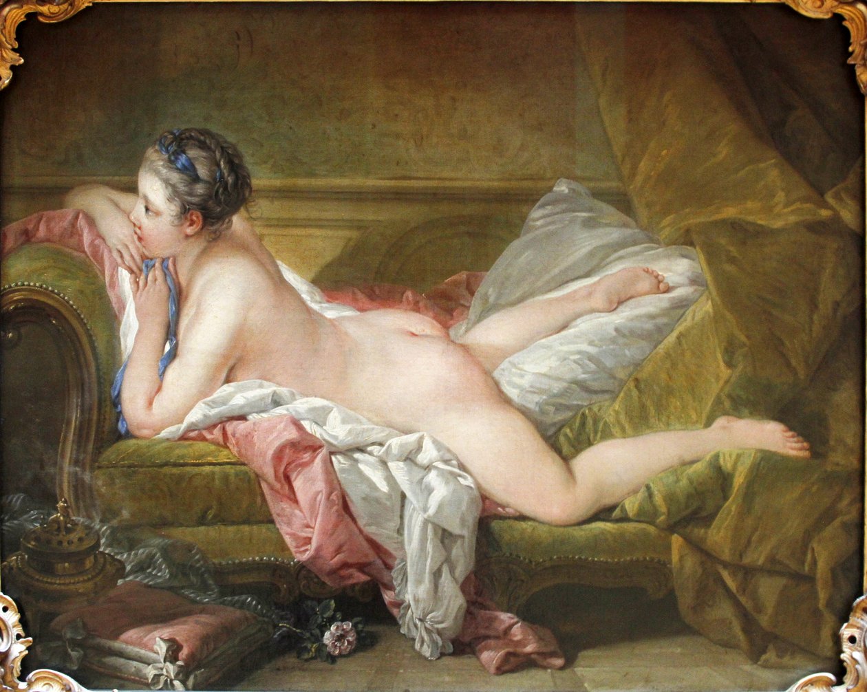 Liggend meisje door François Boucher