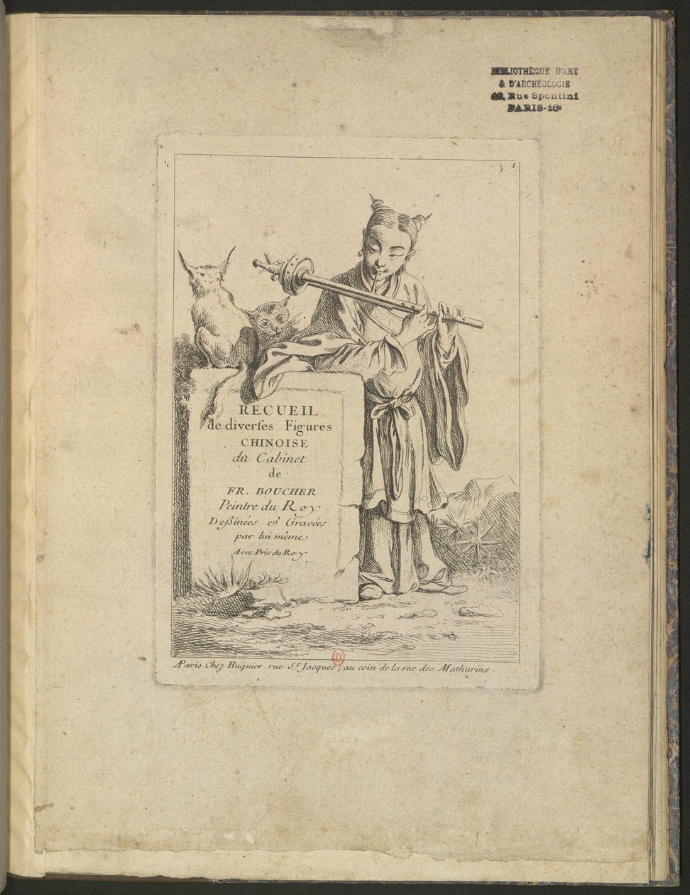 Verzameling van diverse Chinese figuren uit het kabinet van François Boucher door François Boucher