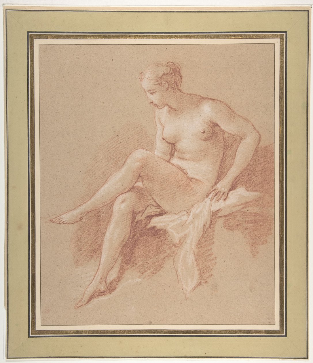 Zittend vrouwelijk naakt door François Boucher