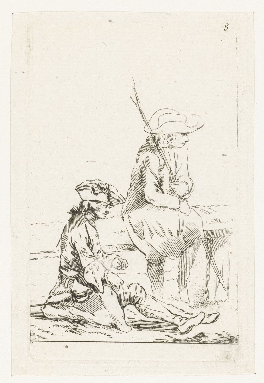 Soldaat en een boer door François Boucher