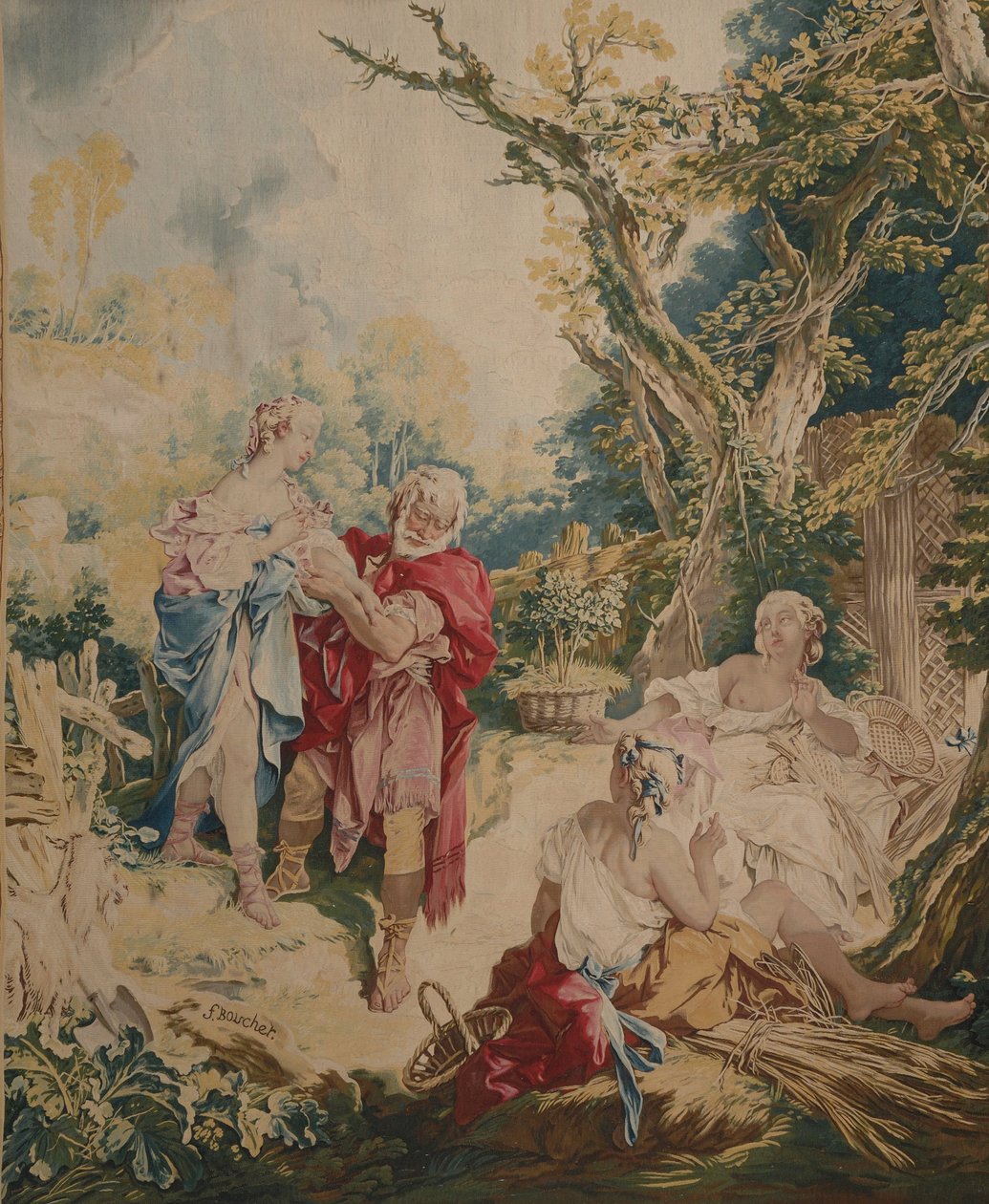 Wandtapijt met Psyche en de Mandenvlechter door François Boucher