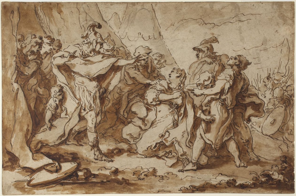 Vrouwen en soldaten door François Boucher