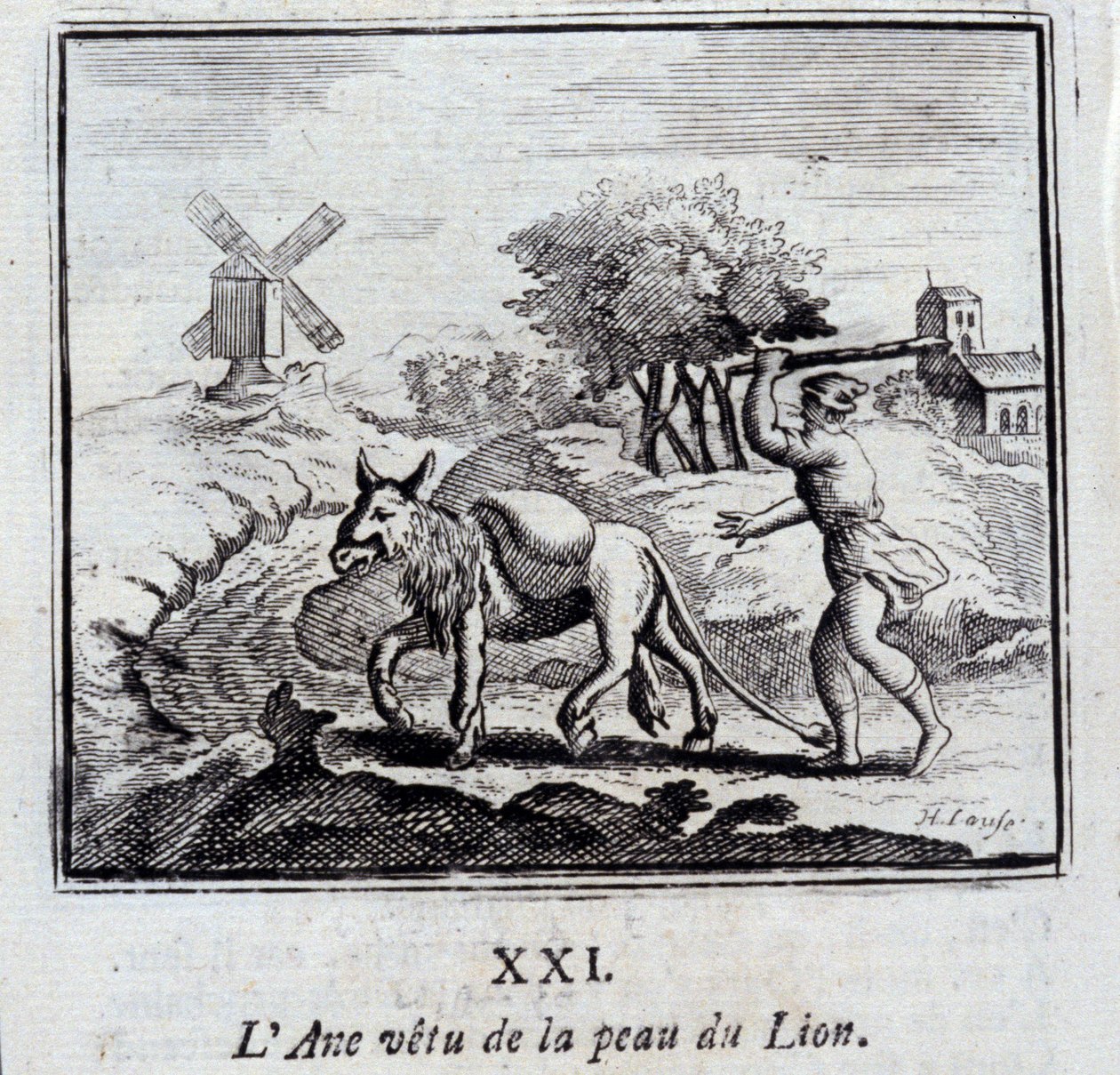 De Ezel die de Huid van de Leeuw draagt door Francois Chauveau