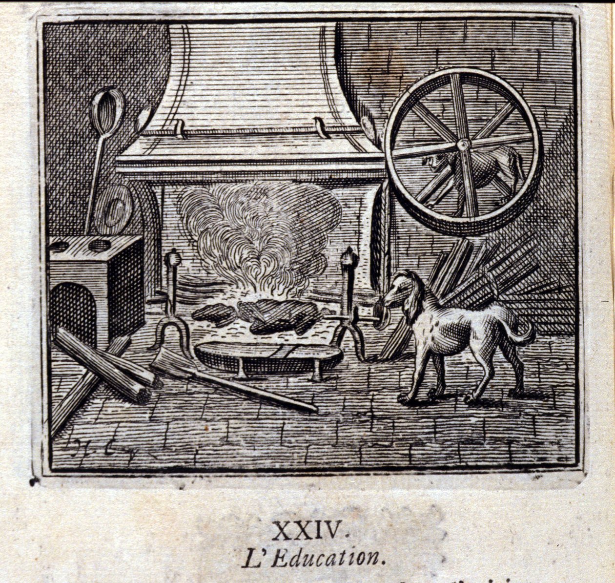 Onderwijs. Fabels van Jean de La Fontaine. Illustratie door François Chauveau. Editie van 1728. door Francois Chauveau