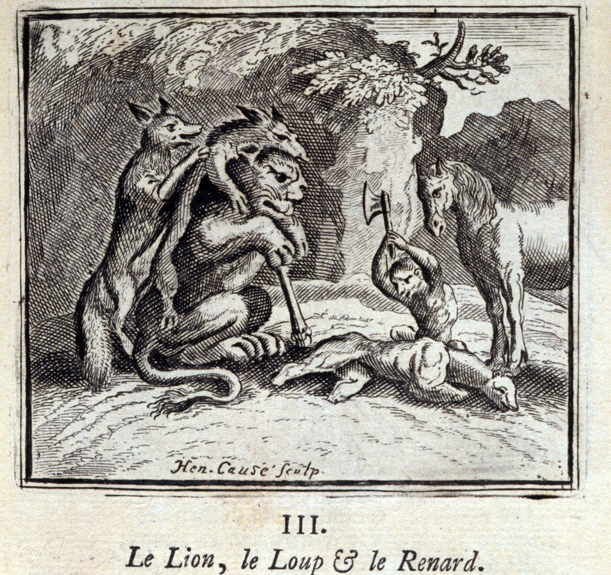 De Leeuw, de Wolf en de Vos door Francois Chauveau