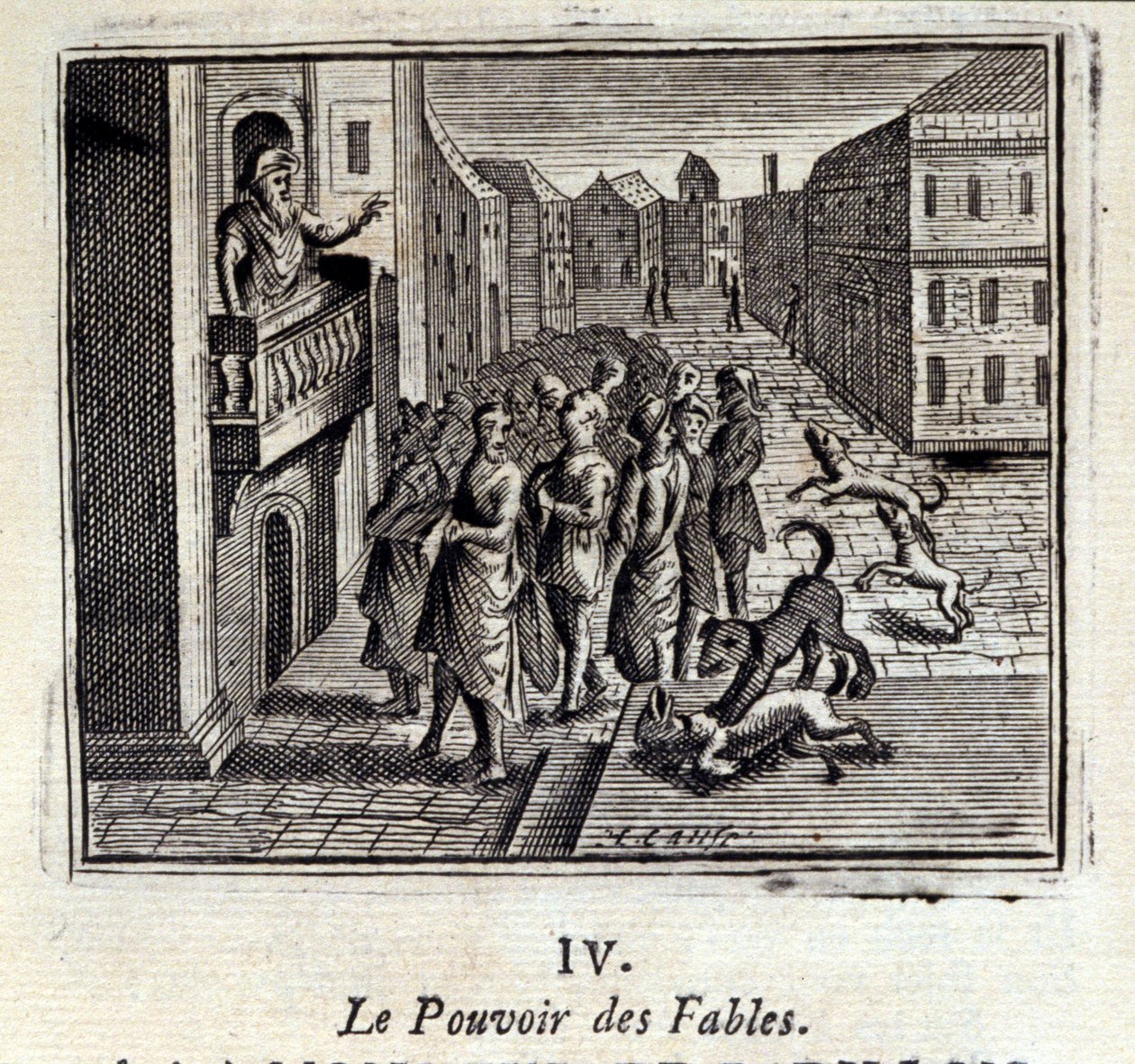 De kracht van fabels. Fabels van Jean de La Fontaine. Illustratie door François Chauveau. Editie van 1728. door Francois Chauveau
