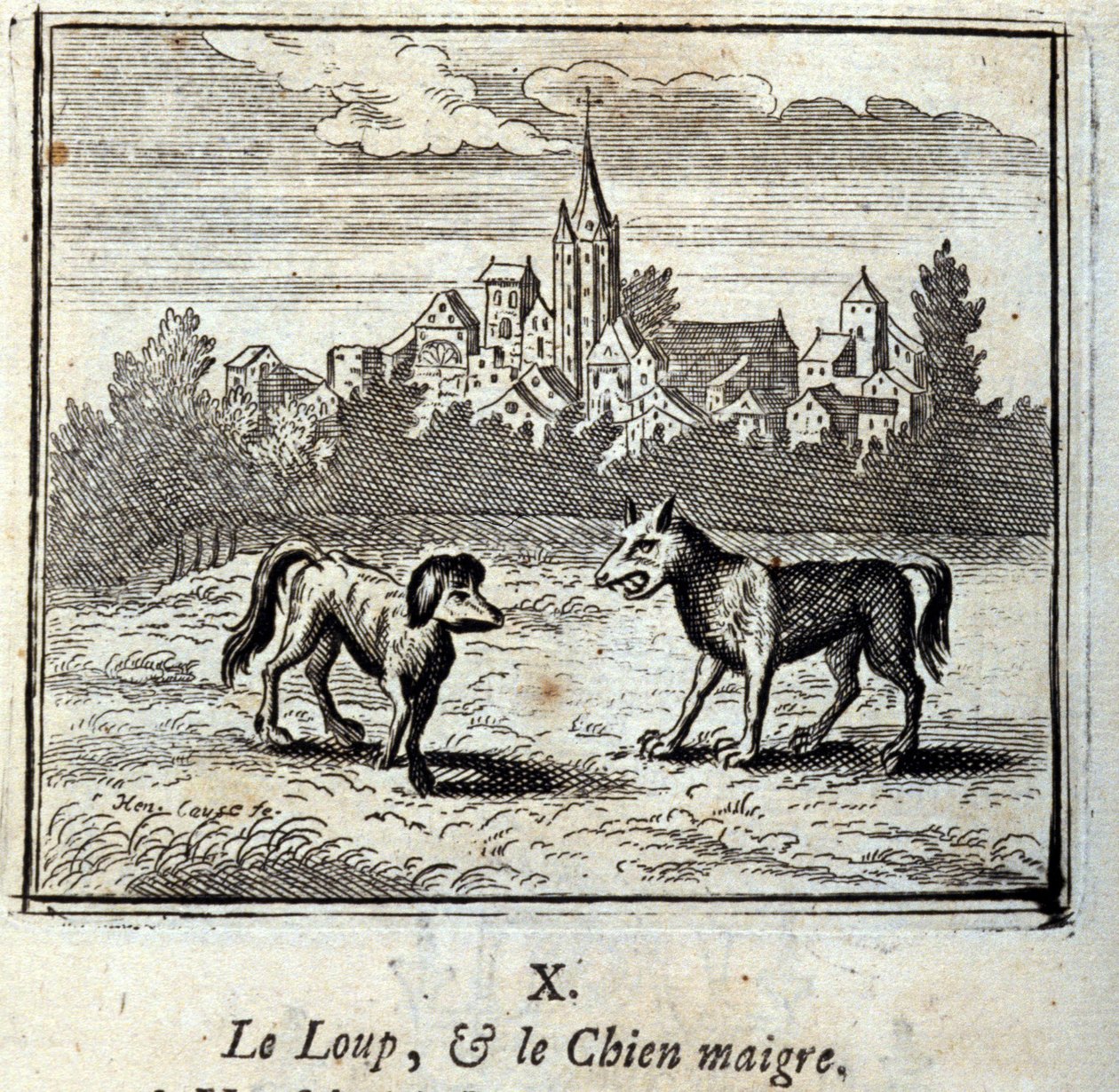 De Wolf en de Magere Hond door Francois Chauveau