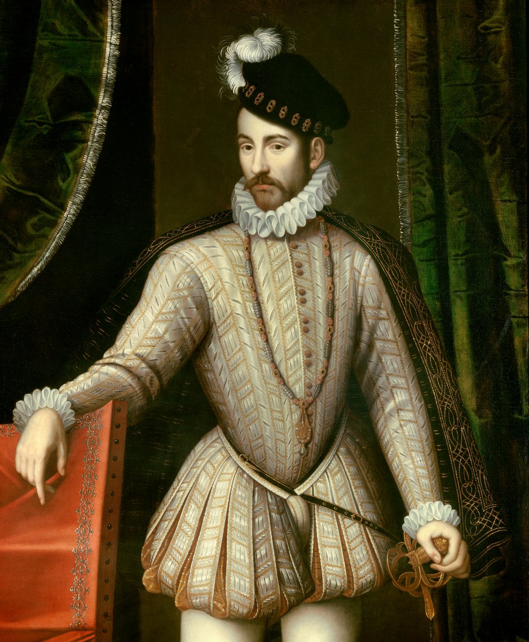 Portret van Karel IX (detail) door François Clouet