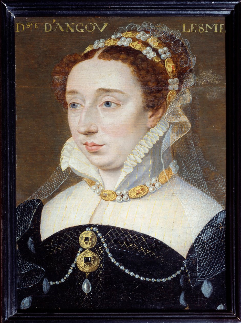 Portret van Diane van Frankrijk, hertogin van Angouleme (1538-1619), erkende dochter van Hendrik IV door François Clouet