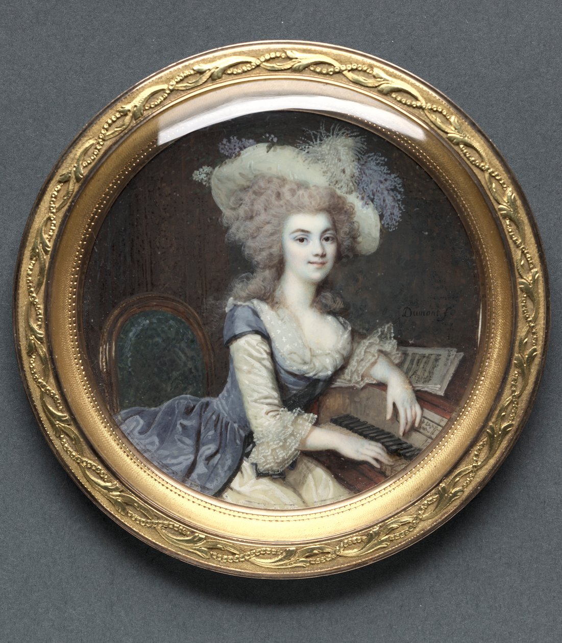 Portret van een vrouw bij een klavecimbel, ca. 1788 door Francois Dumont