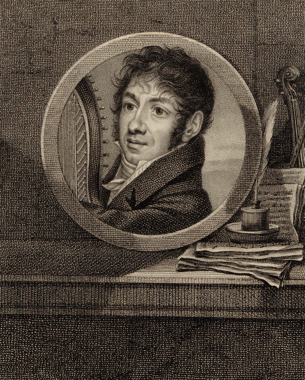 Portret van de harpist en componist Jean-Aimé Vernier 1769-1840, c. 1800 door Francois Dumont
