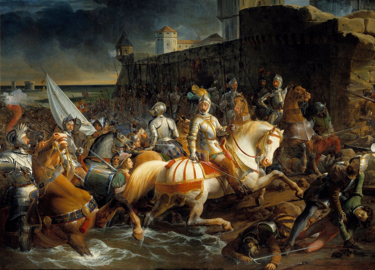 Inname van Calais door Frans I van Guise, hertog van Aumale (1519-1563), 9 januari door Francois Edouard Picot