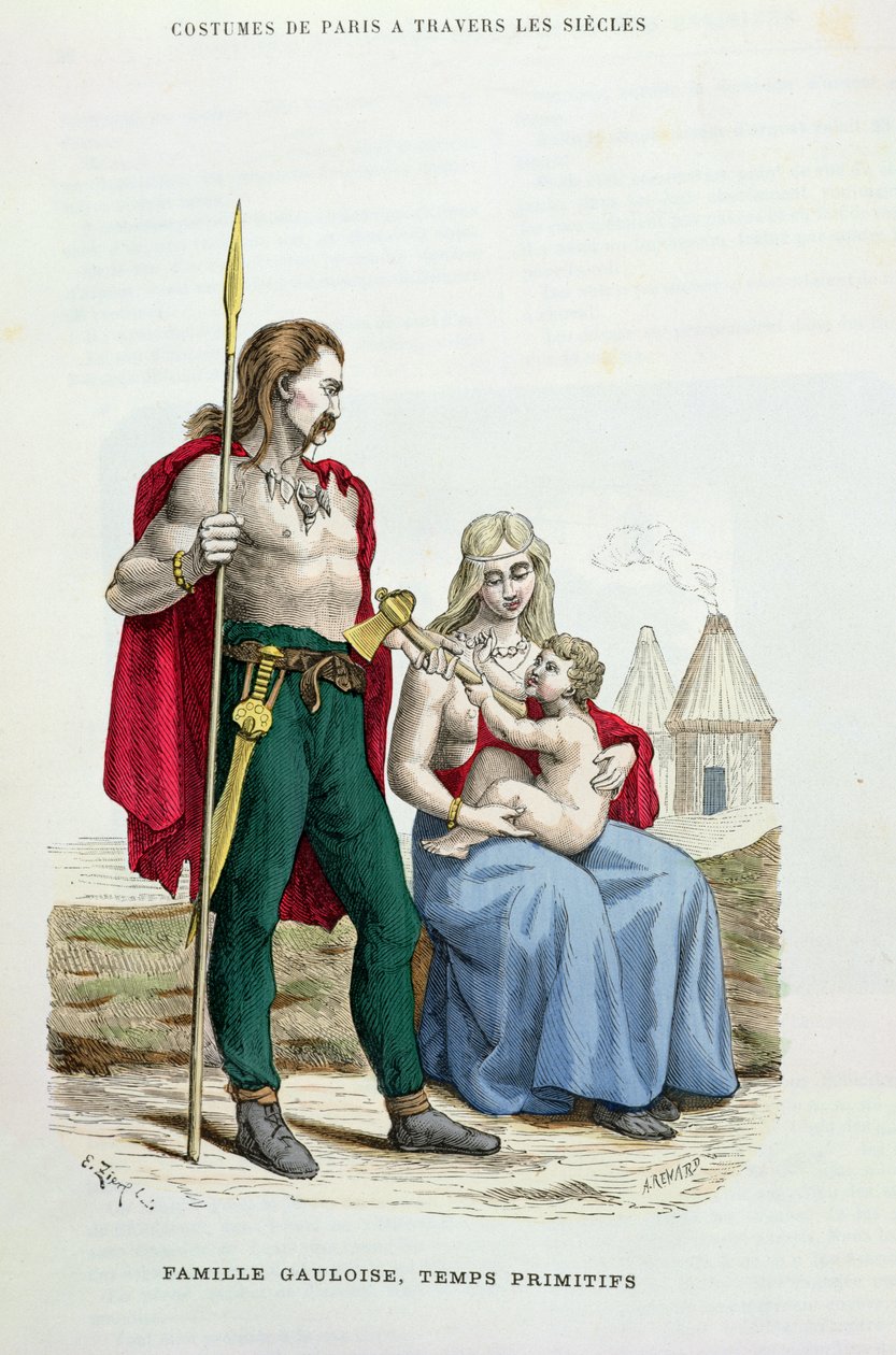 Een Gallische Familie in de Oudheid, illustratie uit 