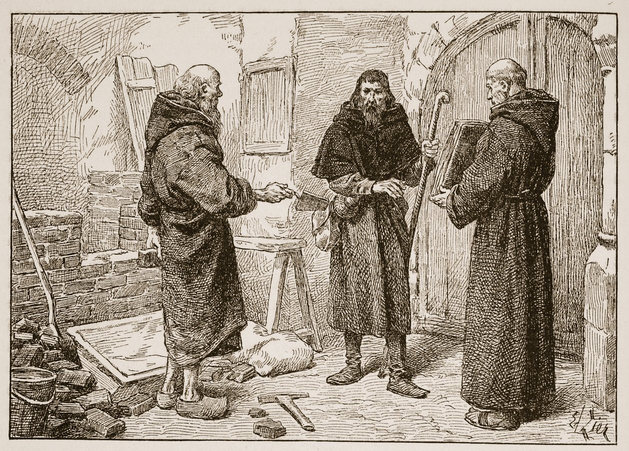 Ontvangst van Lanfranc door Herlwin, illustratie uit 