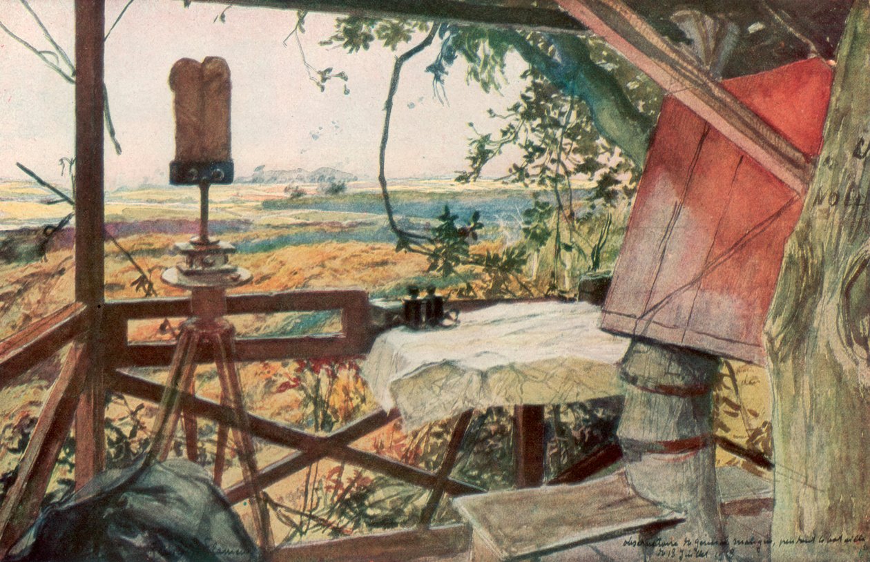 Observatiepost van Generaal Mangin, 18 juli 1918, Villers-Cotterets, Aisne, Frankrijk, 1926 door Francois Flameng
