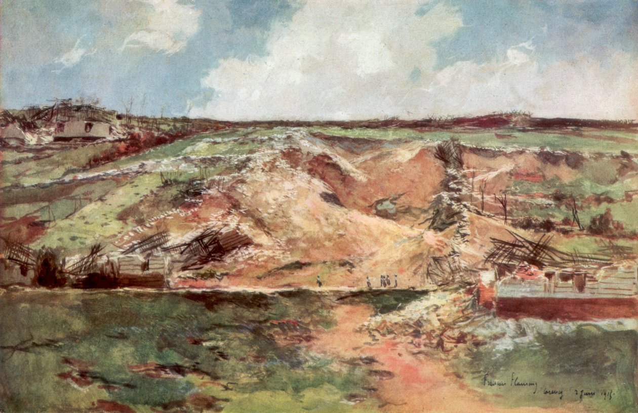 De Trechter van Carency, Artois, Frankrijk, juni 1915, 1926 door Francois Flameng