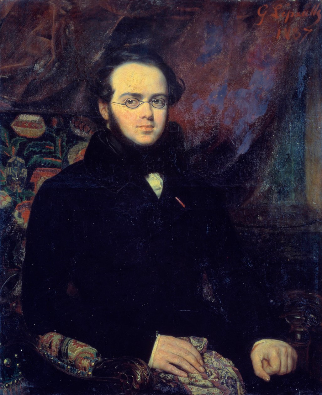 Portret van de Franse componist Jacques Fromental Levy door Francois Gabriel Guillaume Lepaulle