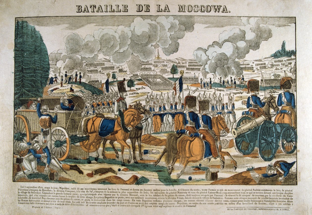 Slag bij Borodino, Rusland, 7 september 1812, c1835 door Francois Georgin
