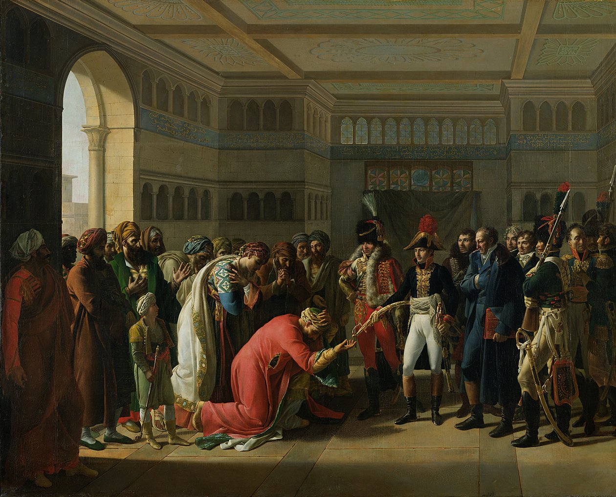 Generaal Bonaparte Geeft een Zwaard aan de Militaire Leider van Alexandrië, juli 1798, 1808 door Francois Henri Mulard