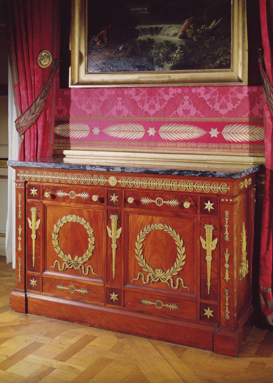 Eerste Empire Stijl commode, 1804-15 (acacia, marmer en verguld brons) door Francois Honore Georges Jacob Desmalter
